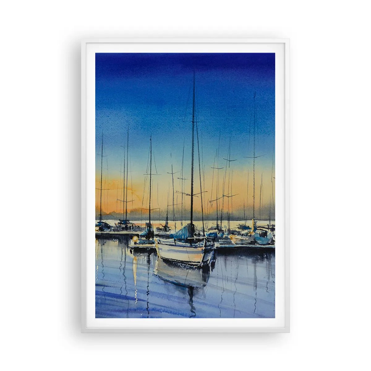 Plakat i hvid ramme - Slutningen på en god dag - 70x100 cm