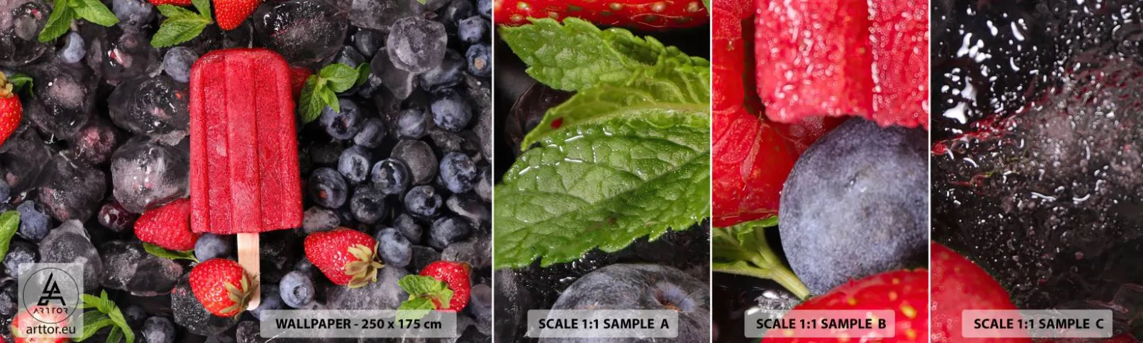 Fototapet Prøve Standard Eco - En smag af varm sommer - Is, Frugt, Sundhed - 100x30 cm