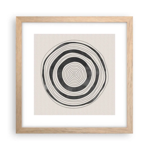 Plakat i ramme af lyst egetræ - Det vigtige er det, der er imellem - 30x30 cm