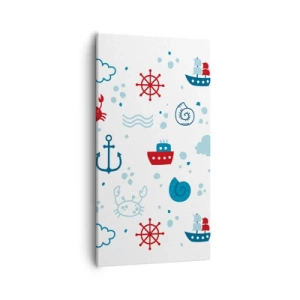 Lærredstryk - Billede på lærred - En fortælling om havet - 55x100 cm