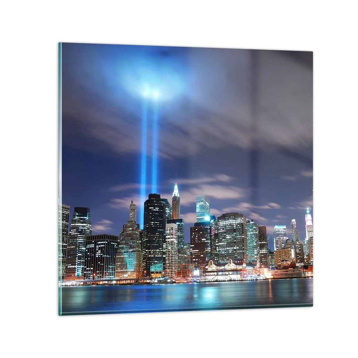 Billede på glas - Ræk mod himlen med lys - 40x40 cm