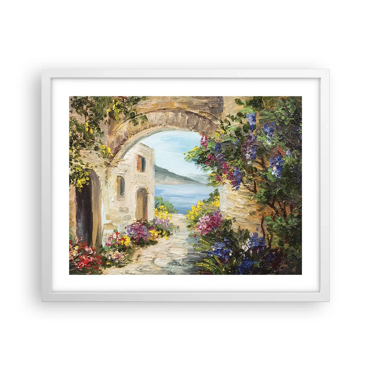 Plakat i hvid ramme - Charmen af kystlandskabet - 50x40 cm