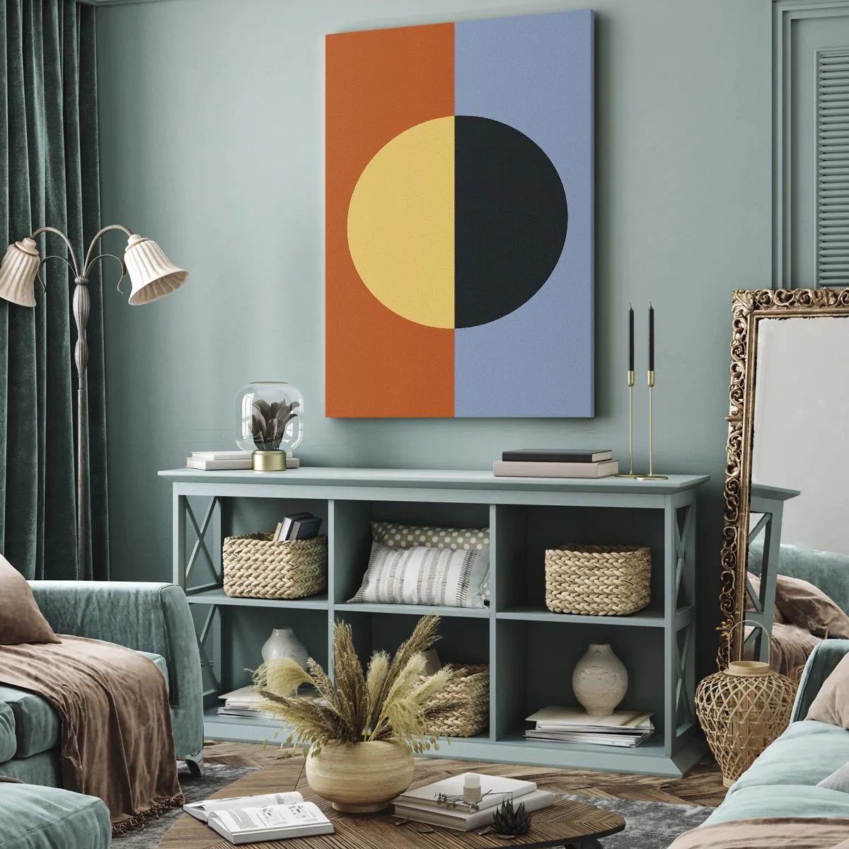 Lærredstryk - Billede på lærred - En sammensætning af varme og kølighed - 55x100 cm