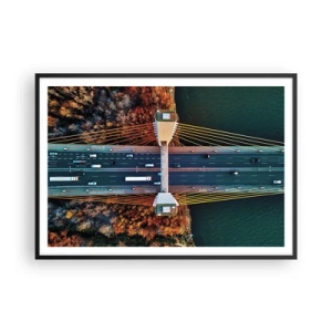 Plakat i sort ramme - Bag vandet, bag skovene - 100x70 cm