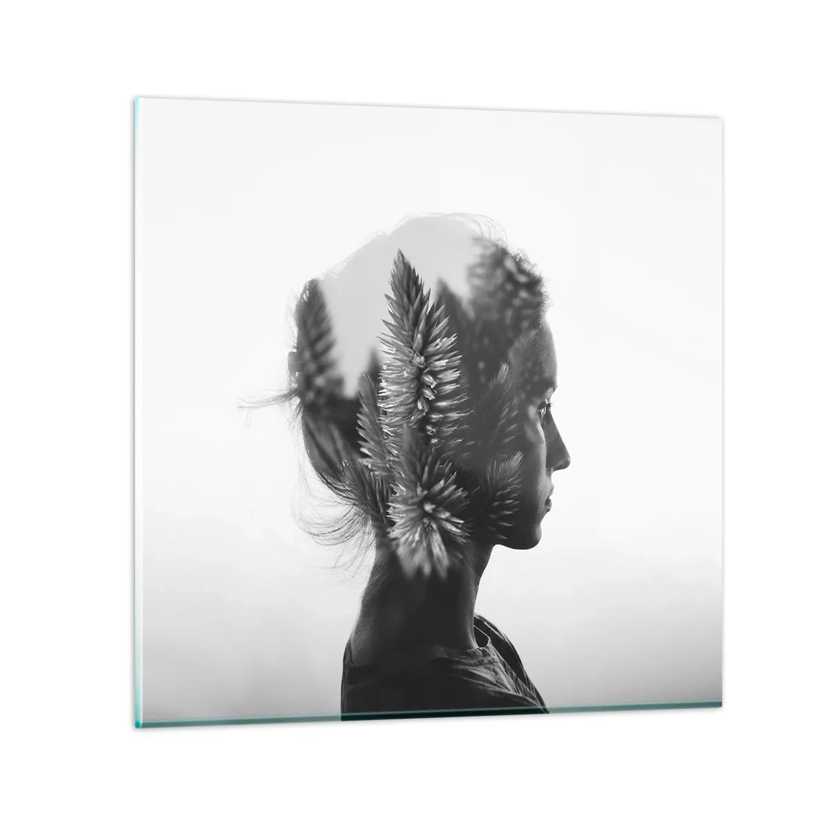 Billede på glas - Dame af fyrreskoven - 40x40 cm