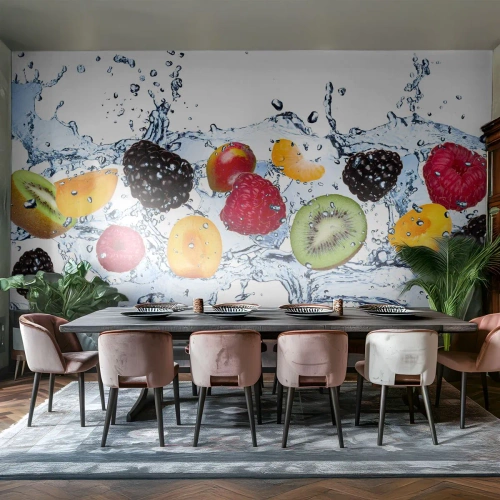 Fototapet Premium Sand - Hav det sjovt med os - Frugt, Abstraktion, 3D - 200x140 cm