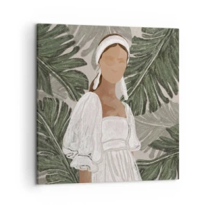 Lærredstryk - Billede på lærred - Eksotisk portræt - 50x50 cm