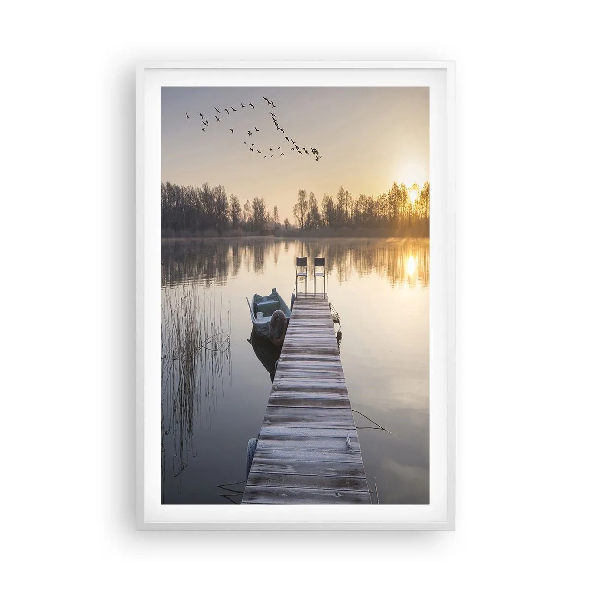 Plakat i hvid ramme - Jeg kommer tilbage om et stykke tid - 61x91 cm