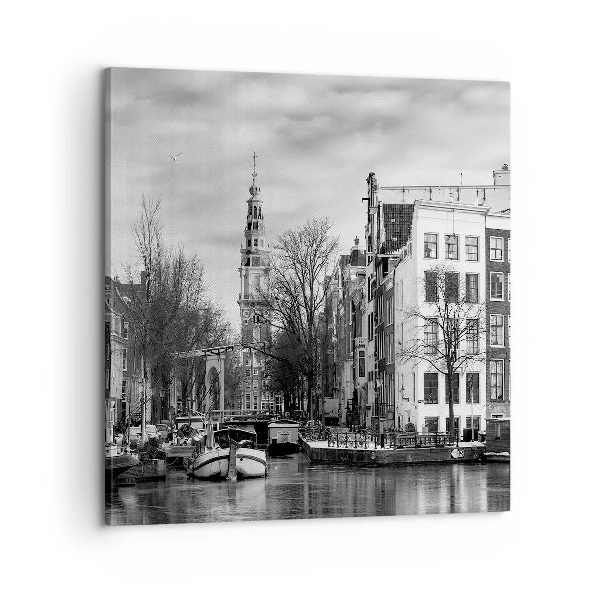 Lærredstryk - Billede på lærred - Amsterdam stemning - 60x60 cm