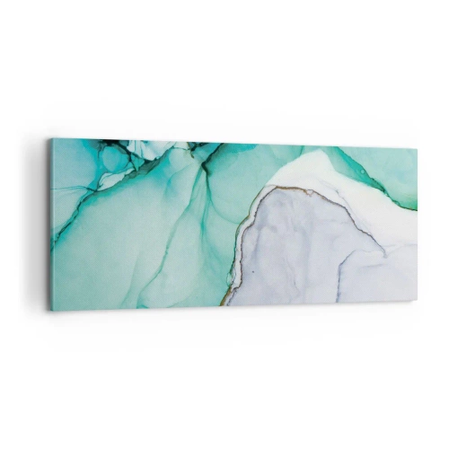 Lærredstryk - Billede på lærred - Undersøgelse i turkis - 100x40 cm