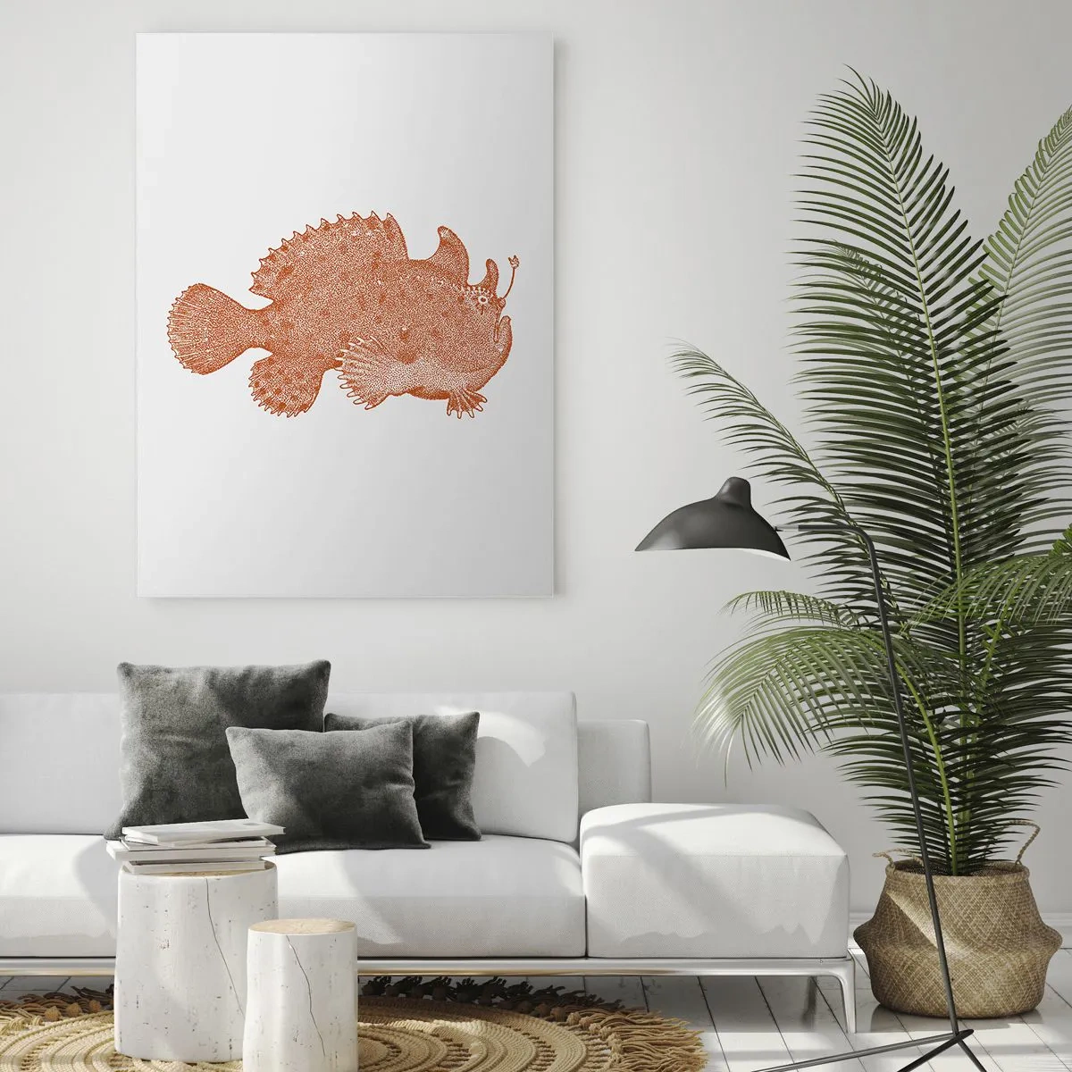 Billede på glas - Og dog en fisk - 50x70 cm