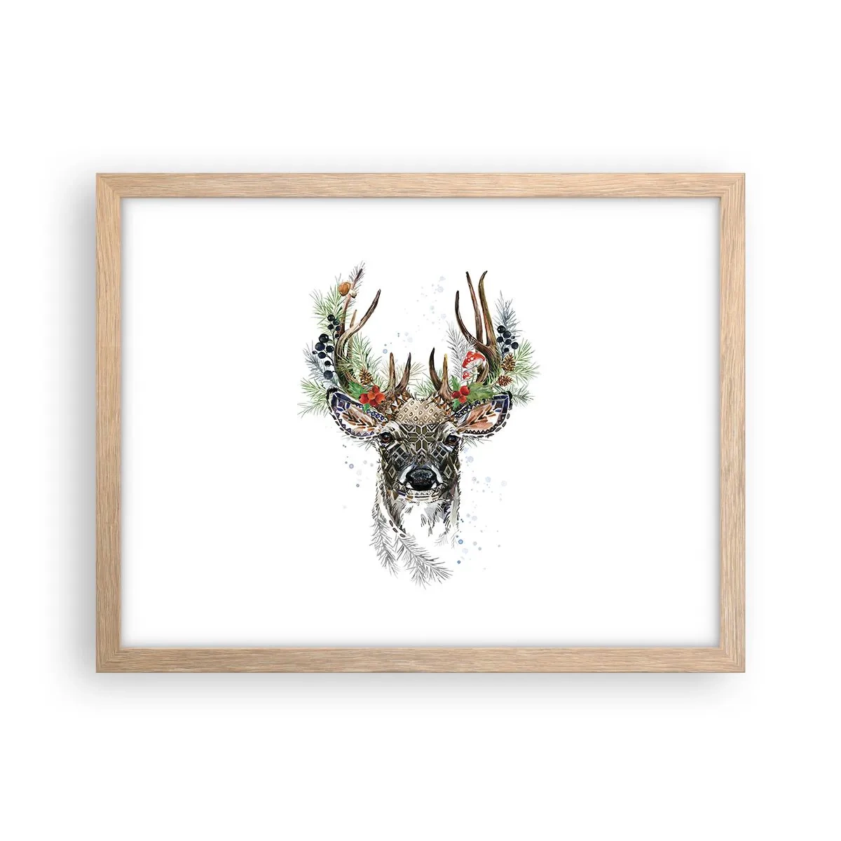 Plakat i ramme af lyst egetræ - I festlig påklædning - 40x30 cm