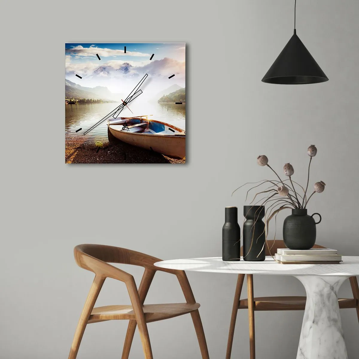 Vægur, Uret - Over store og klare vande - 30x30 cm