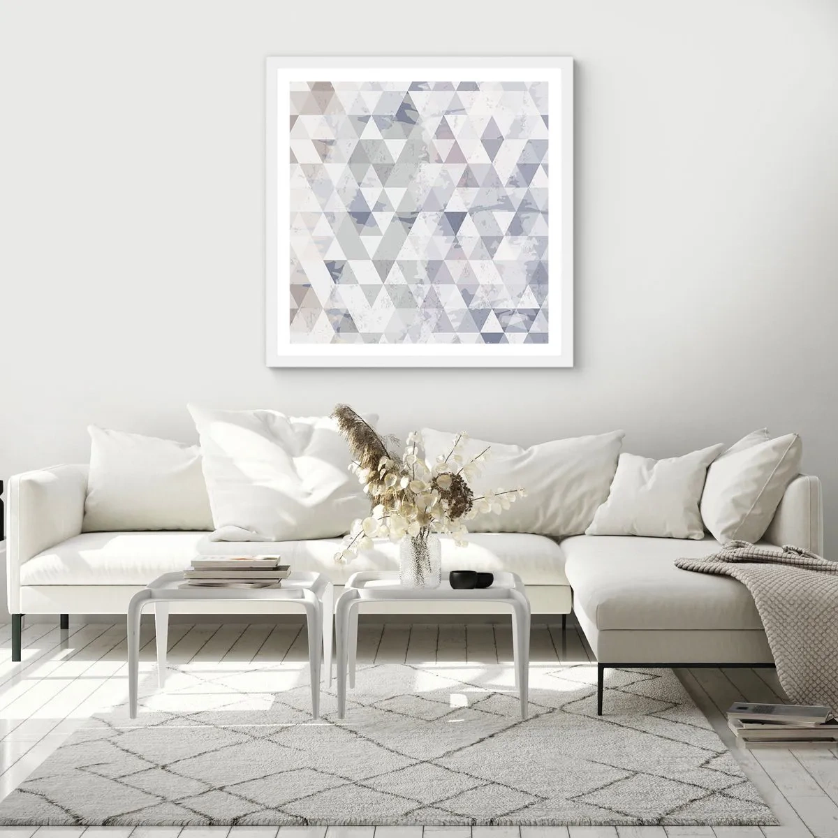 Plakat i hvid ramme - I takt på tre - 30x30 cm