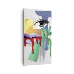 Lærredstryk - Billede på lærred - Dekonstrueret portræt - 65x120 cm