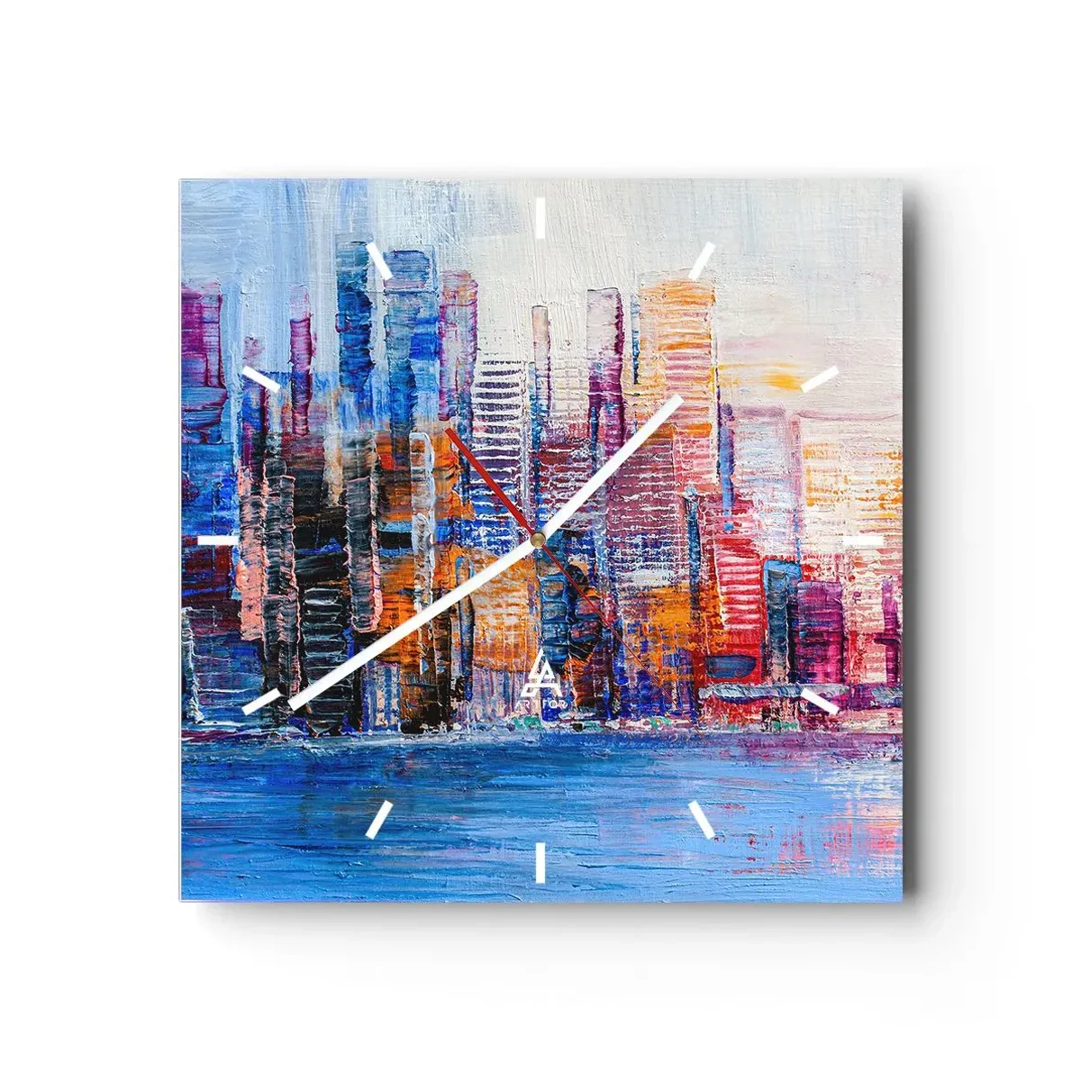 Vægur, Uret - En glad metropol - 40x40 cm