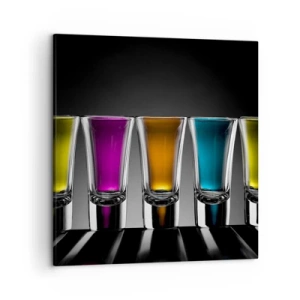 Lærredstryk - Billede på lærred - Glædens farver - 50x50 cm