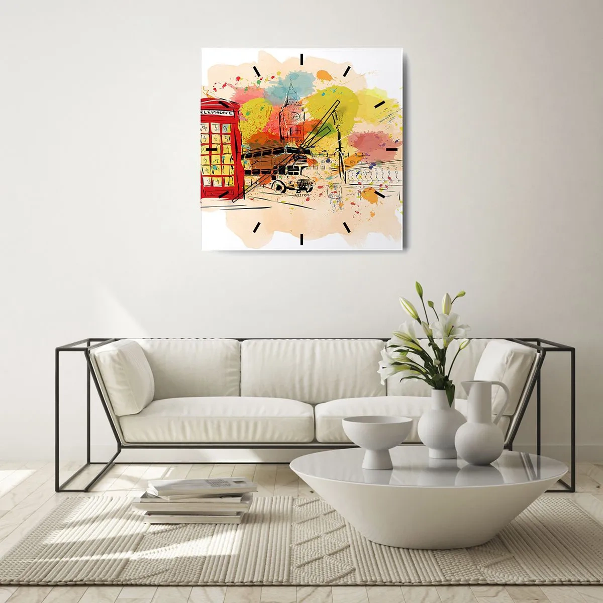 Vægur, Uret - En by med variation - 30x30 cm