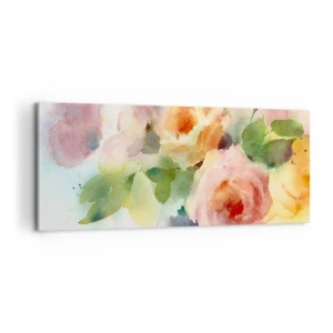 Lærredstryk - Billede på lærred - Delikat som akvarelfarve - 120x50 cm