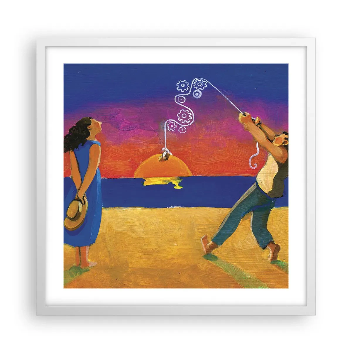 Plakat i hvid ramme - Mere end en stjerne fra himlen - 50x50 cm