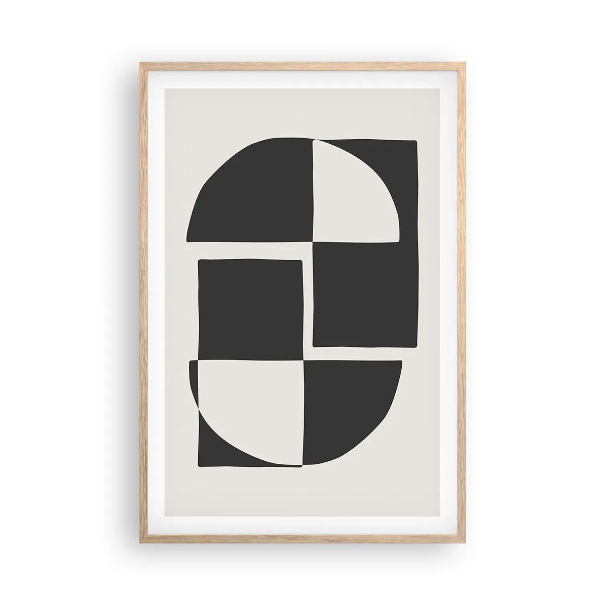 Plakat i ramme af lyst egetræ - Antitese - syntese - 61x91 cm
