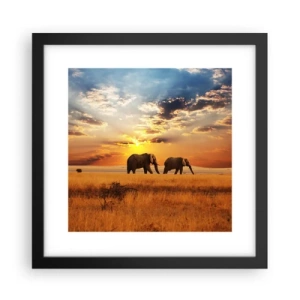 Plakat i sort ramme - Familievandring - 30x30 cm