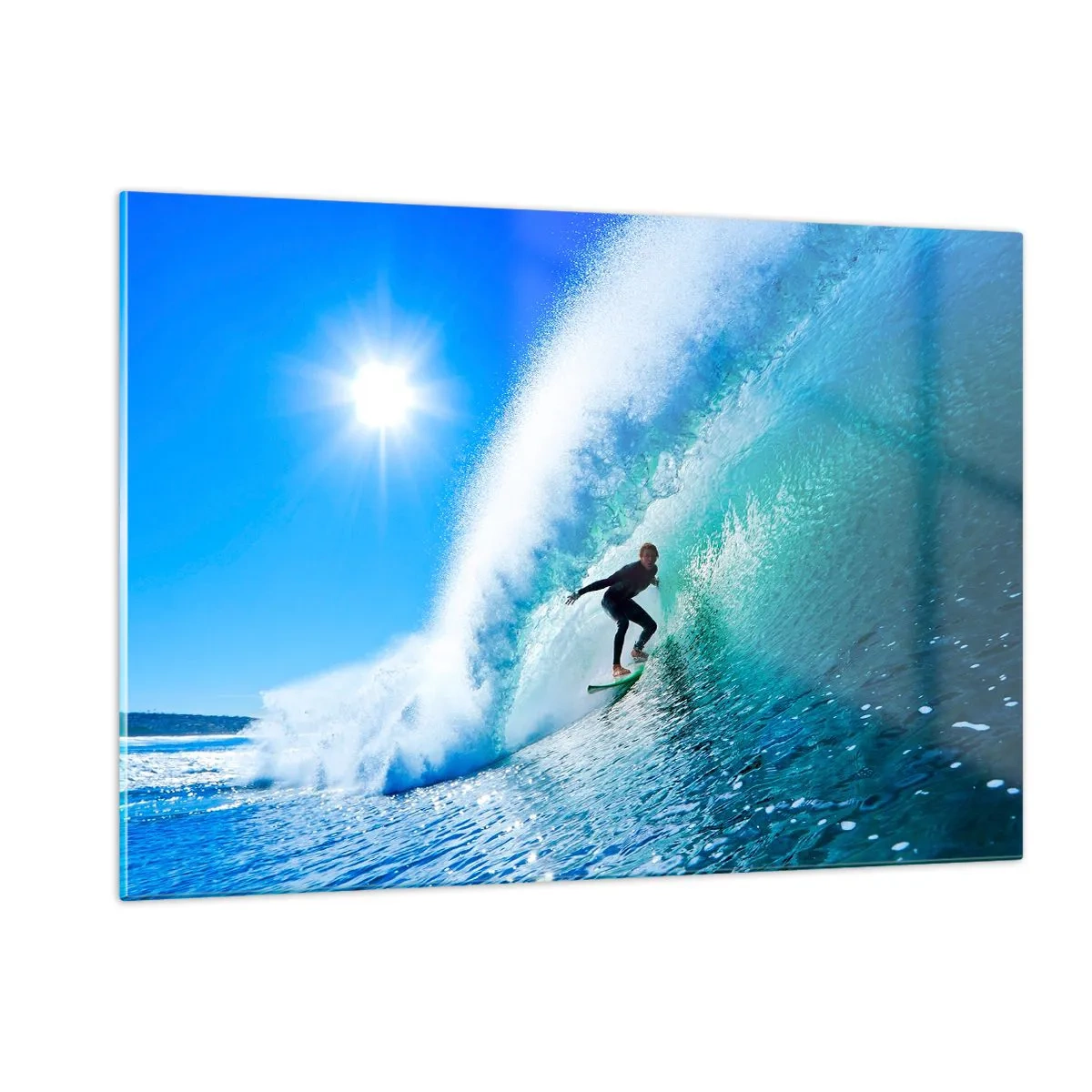 Billede på glas - Gennem den store blå - 120x80 cm