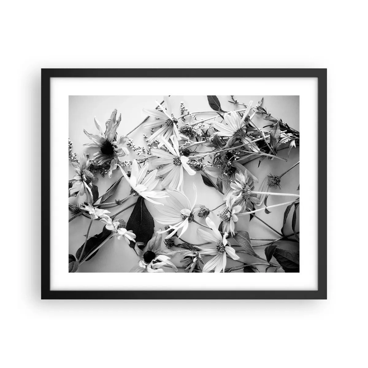 Plakat i sort ramme - Blomster uden buket - 50x40 cm