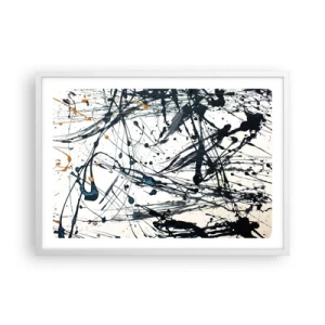 Plakat i hvid ramme - Ekspressionistisk abstraktion - 70x50 cm