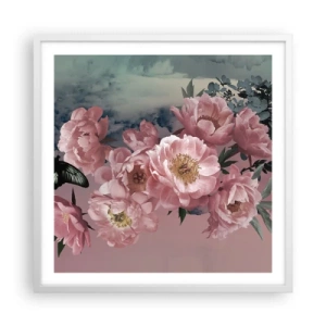 Plakat i hvid ramme - Højdepunktet af romantikken - 60x60 cm