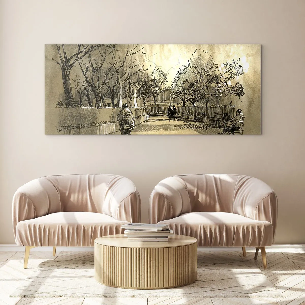 Billede på glas - Et øjeblik med fjer - 160x50 cm