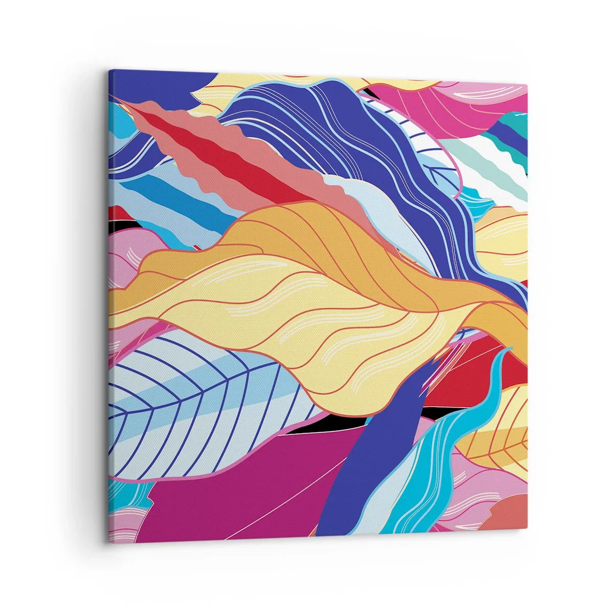 Lærredstryk - Billede på lærred - Et farverigt rod - 50x50 cm