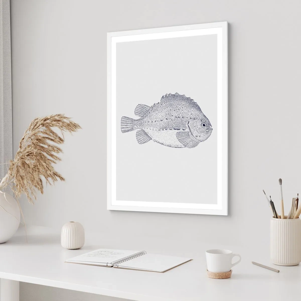 Plakat i hvid ramme - Til naturforskerens album - 50x70 cm