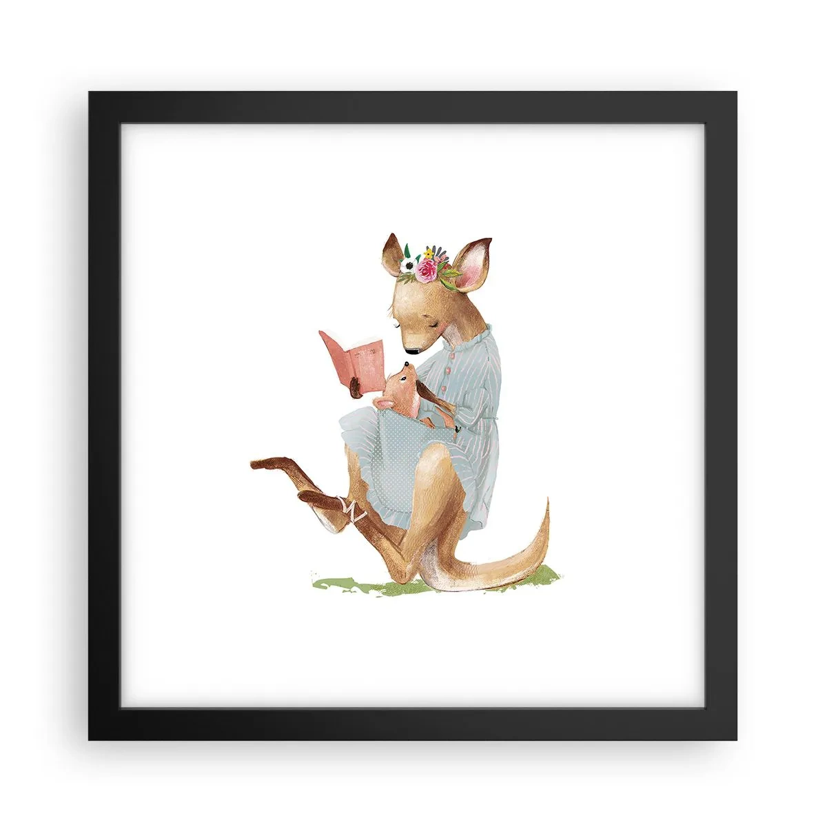 Plakat i sort ramme - Læs for mig, mor - 30x30 cm