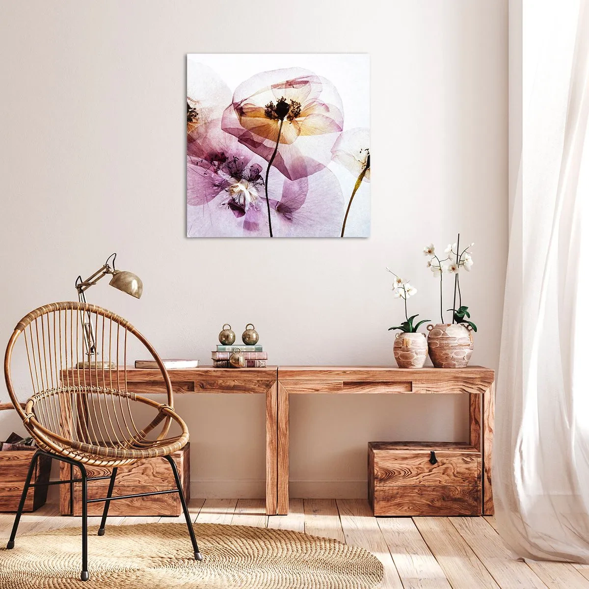 Lærredstryk - Billede på lærred - Blomsterlegeme dias - 50x50 cm