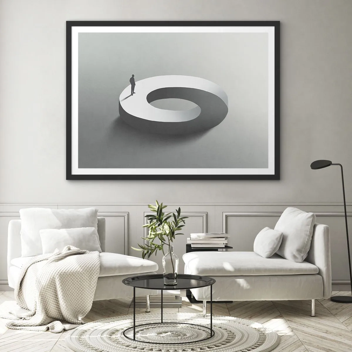 Plakat i sort ramme - Og vær klog - 100x70 cm