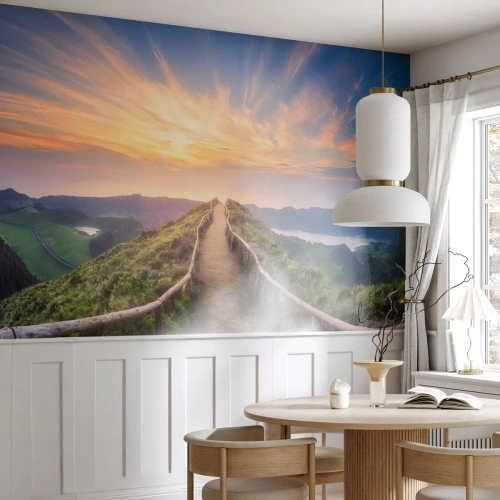 Fototapet Selvklæbende Deluxe Sticker - Tæt på himlen - Bjerglandskab, Natur, Solnedgang - 100x70 cm