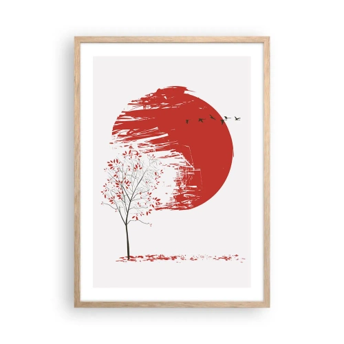 Plakat i ramme af lyst egetræ - Kender du dette land? - 50x70 cm