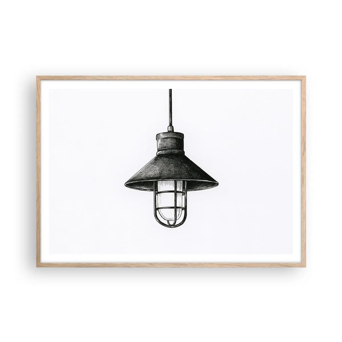 Plakat i ramme af lyst egetræ - Som for mange år siden... - 100x70 cm