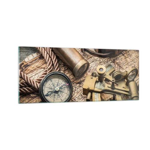 Billede på glas - Fastlægge kursen - 100x40 cm
