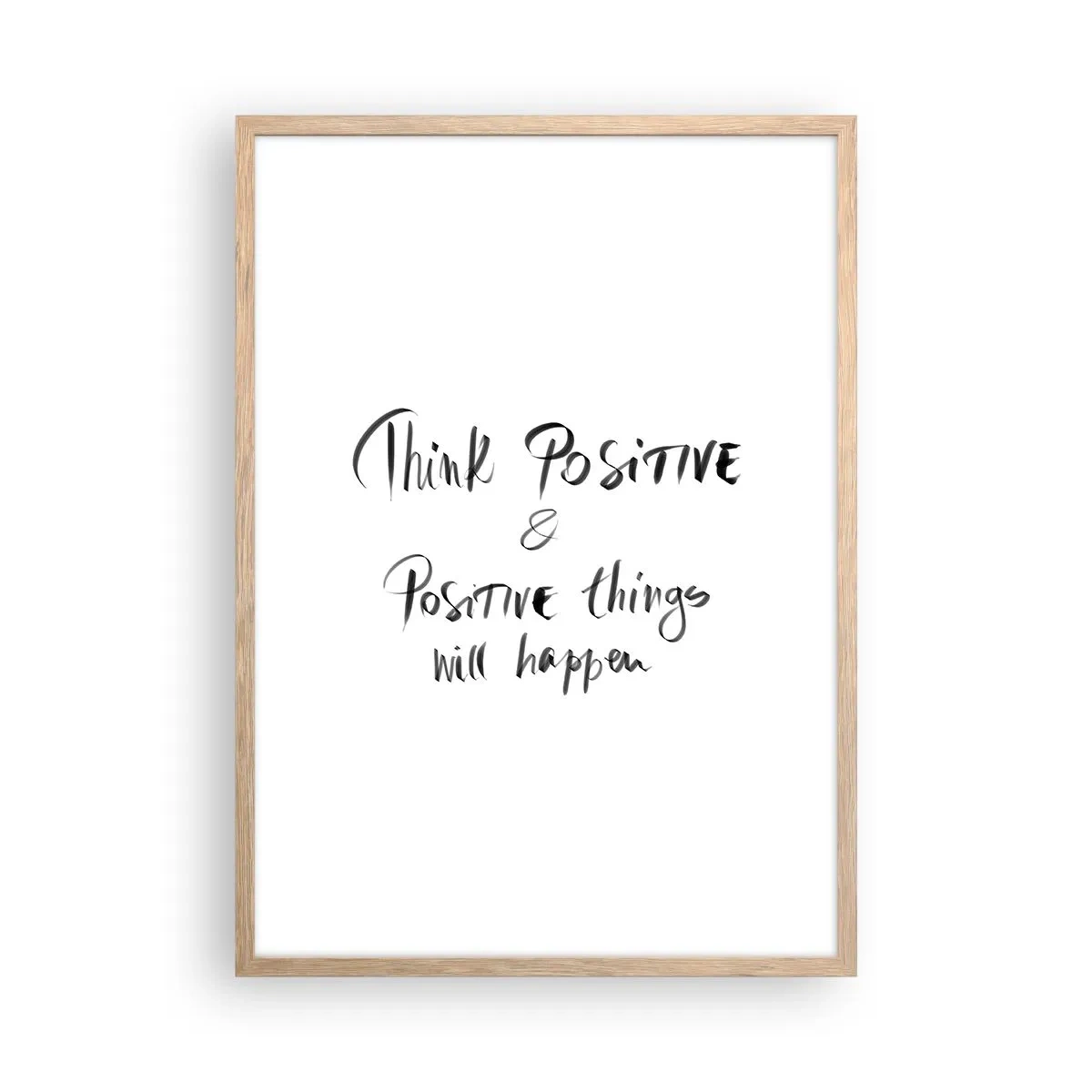 Plakat i ramme af lyst egetræ - Hvordan skal man leve? - 50x70 cm