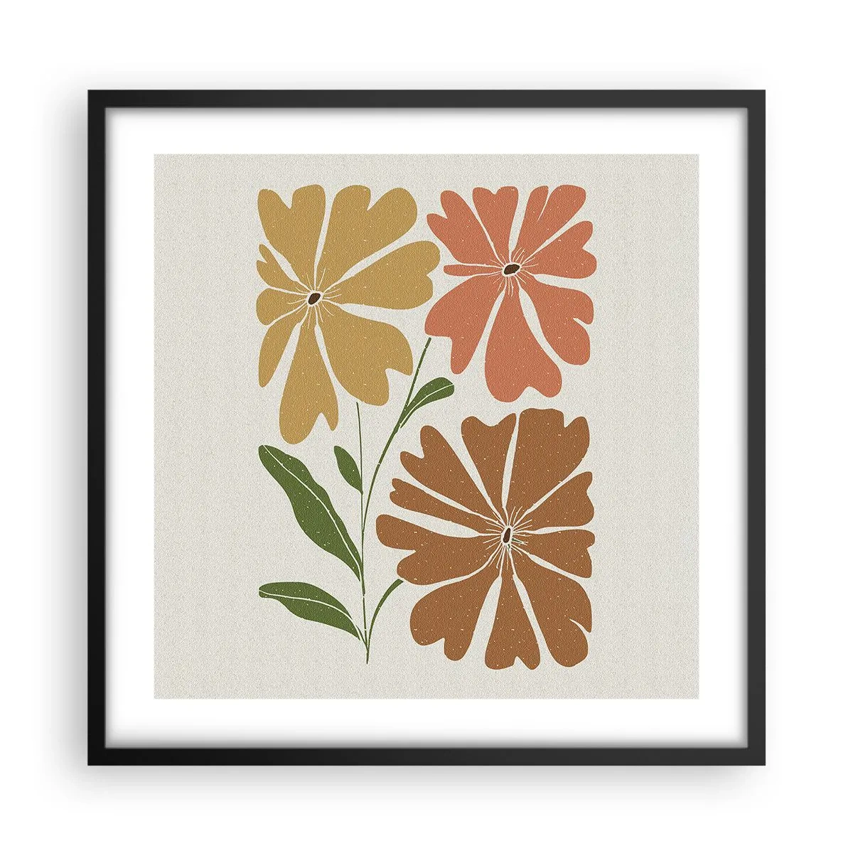 Plakat i sort ramme - Natur og geometri - 50x50 cm