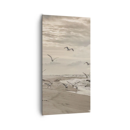 Lærredstryk - Billede på lærred - Havet brummer, fuglene synger - 65x120 cm