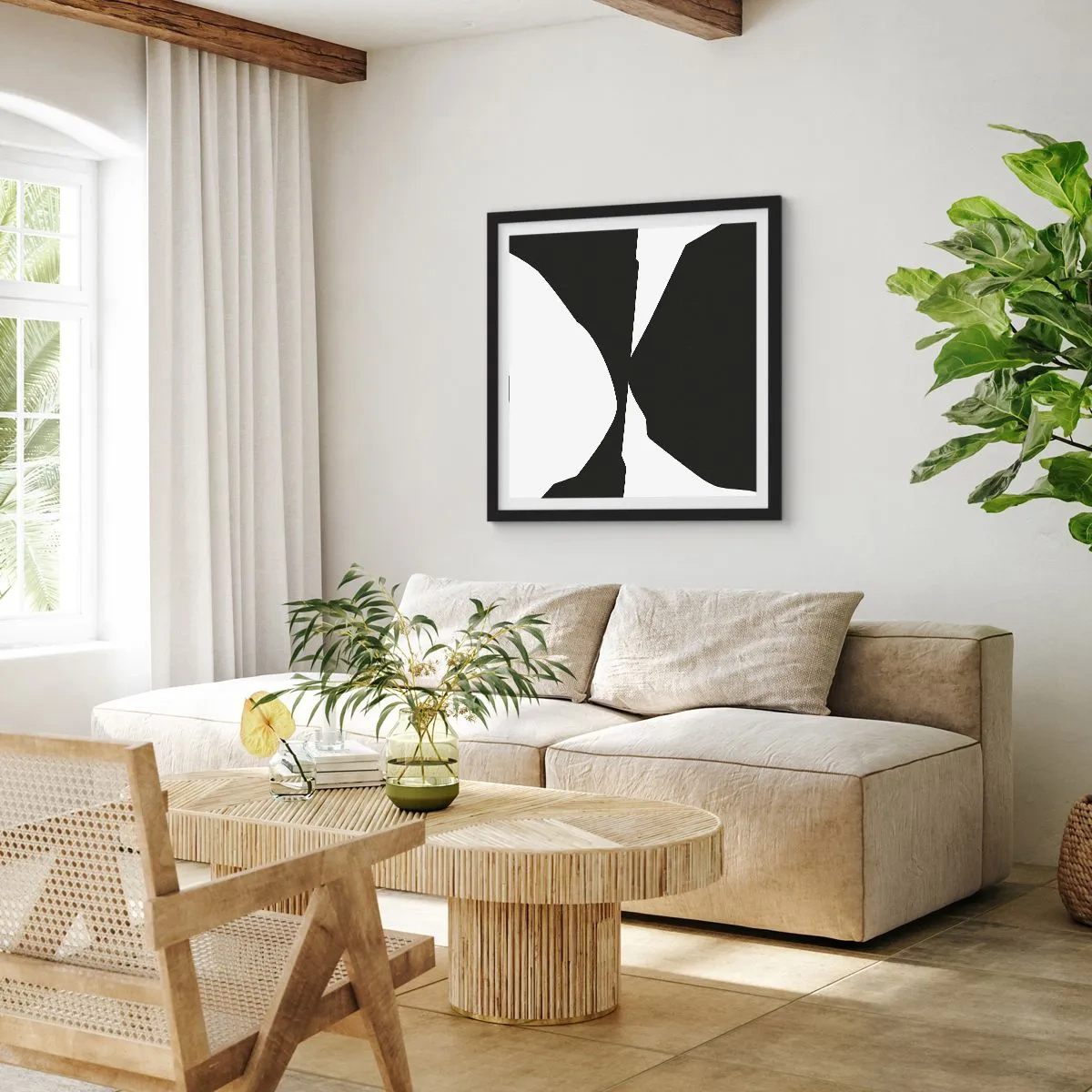 Plakat i sort ramme - Positiv-negativ - 60x60 cm