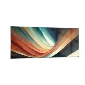 Billede på glas - Vævet af farver - 100x40 cm