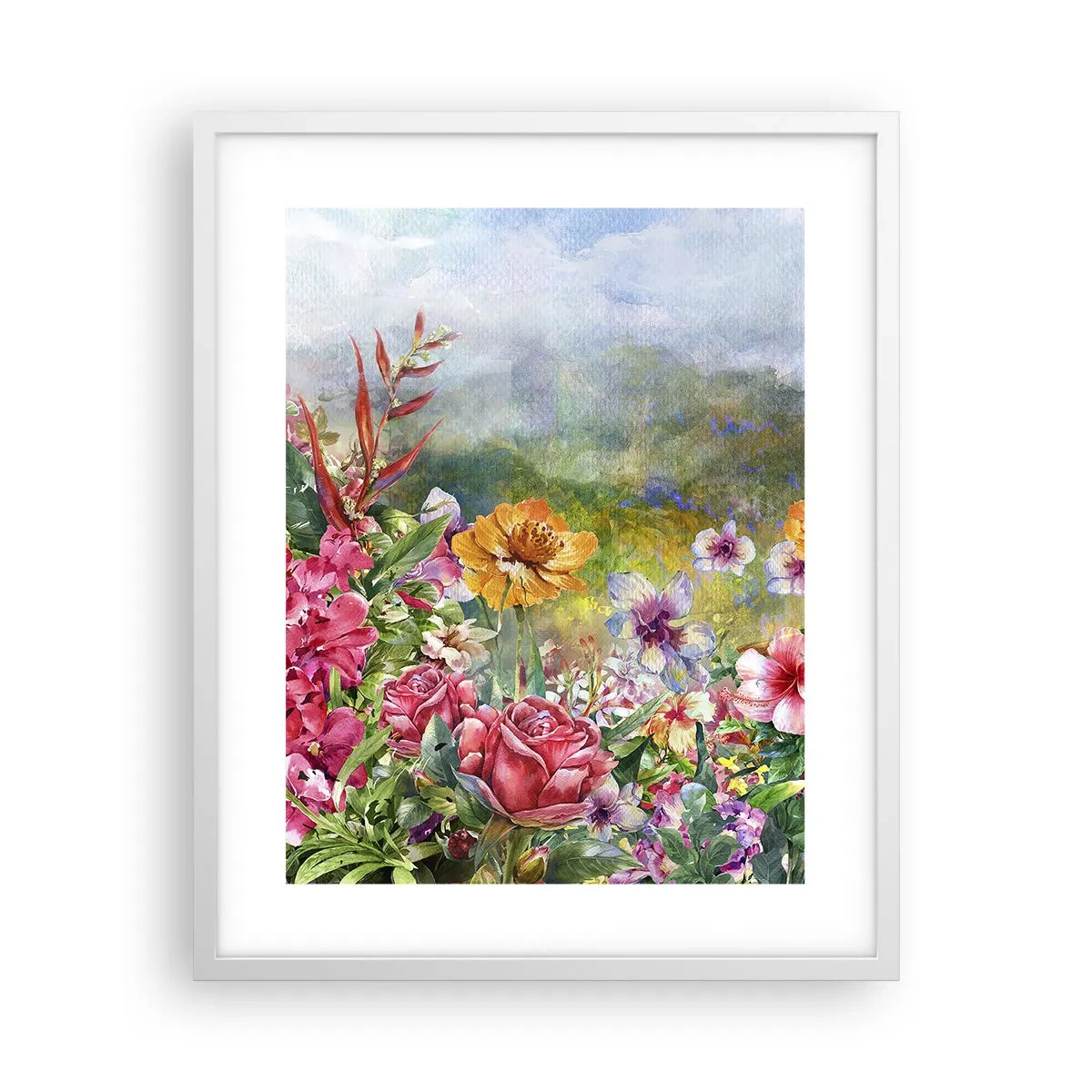 Plakat i hvid ramme - En have, der er gået amok - 40x50 cm