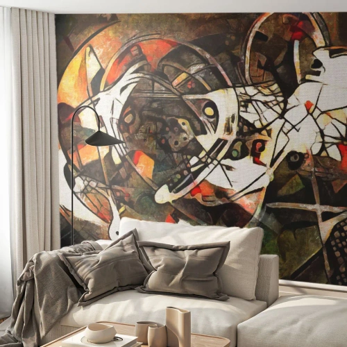 Fototapet Premium Canvas - Kan du høre bevægelse? - Abstraktion, Kubisme, Stykke - 500x350 cm