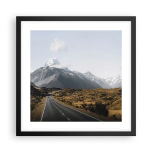 Plakat i sort ramme - Vejen til hjerte - 40x40 cm