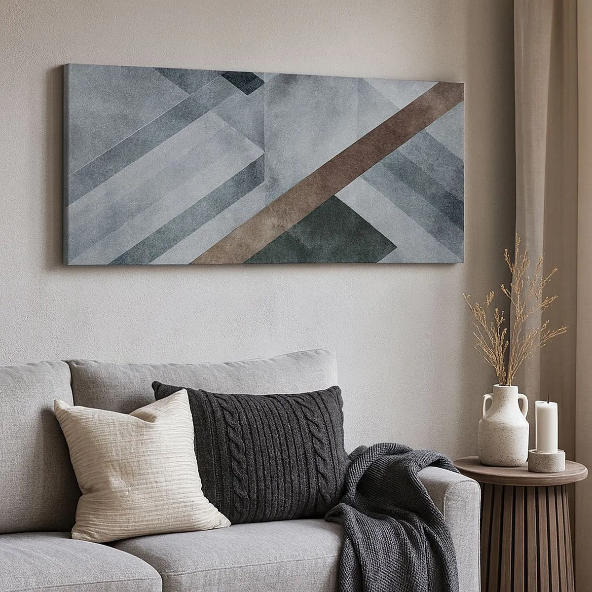 Lærredstryk - Billede på lærred - Sofistikeret elegance i geometri - 100x40 cm