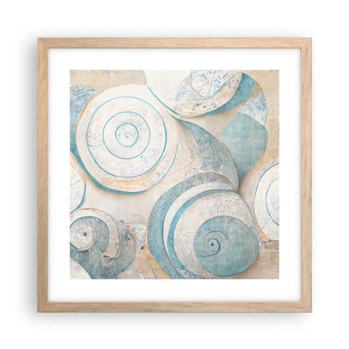 Plakat i ramme af lyst egetræ - Hvad gemmer skallen på? - 40x40 cm